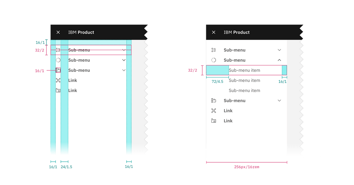 ui shell side-nav with icons